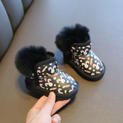 儿童雪地靴软底学步鞋子，婴儿鞋加绒女童棉鞋，冬季男童短靴子小童鞋