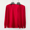 本命年男装羊绒打底衫舒适保暖100%纯山羊绒v领大红色针织羊绒衫