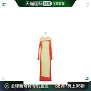 欧洲直邮LOEWE黄色/红色拼色针织连衣裙