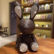 镶钻兔子玩偶公仔布艺玩偶生日礼物儿童兔子娃娃客厅装饰公仔摆件