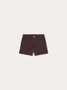 法国bonpoint2023春夏款男女小童6个月-3岁酒红色短裤