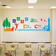 学校校园文化励志墙贴奋斗激励布置走廊教室文化墙装饰教师墙贴纸