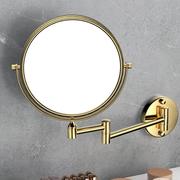 浴室化妆镜壁挂伸缩美容镜卫生间酒店双面折叠免打孔厕所放大镜子