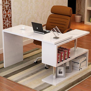 转角书桌书架组合写字桌子，简约现代办公桌电脑，台式桌书柜一体家用