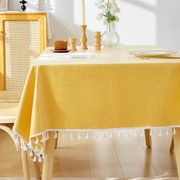 棉麻桌布防水防油防烫免洗简约茶几桌布垫长方形，餐桌布日式台布
