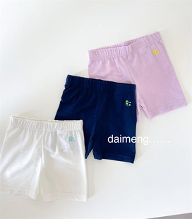 100-150码夏款女童新面料白色藏蓝色紫色三色打底短裤