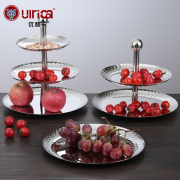 双层不锈钢果盘创意，多功能水果盘欧式现代多层水果，盆客厅水果盘