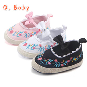 外贸女宝宝0-3岁防滑婴儿鞋 绣花婴儿学步鞋秋款0-18个月童鞋Baby