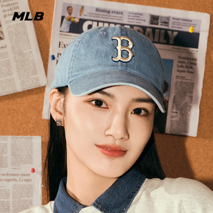 mlb男女情侣，复古丹宁棒球帽软顶遮阳时尚潮23cpd01