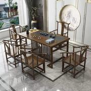 高档实木茶桌椅组合新中式功夫茶台办公室家用一体阳台泡茶桌禅意