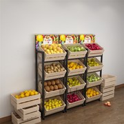 果蔬架超市水果架蔬菜货架展示架水果店百果园多层靠墙生鲜货架20