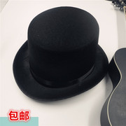 魔术师帽子林肯高帽无纺布，黑色礼帽爵士帽，成人六一儿童圣诞节装扮