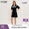 Maje Outlet春秋女装法式娃娃领针织黑色短款连衣裙MFPRO02263