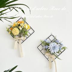 森系iins风尤加利拉丝发财球仿真花假花网格客厅墙壁门楣装饰挂花