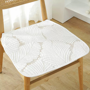 简约四季纯色现代全棉椅子，垫绑带绗缝纯棉坐垫，防滑可用餐椅垫薄款