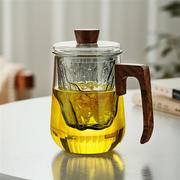 ??轩倪诗ゐ轻奢高端π木把杯日式玻璃泡茶杯过滤绿茶杯茶水分离
