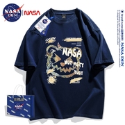 NASA联名2024夏季美式男女潮牌纯棉短袖情侣同款T恤潮流上衣
