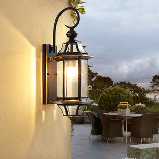 全铜户外壁灯防水欧式室外庭院灯，阳台过道楼梯门口灯现代简约灯具