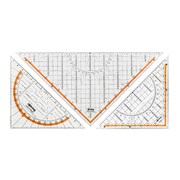 德国红环rotring带手柄直角等腰三角板手B绘制图专业三角尺量角器