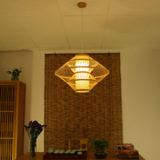 创意个性现代中式竹编灯笼吊灯 客厅餐厅卧室民宿复古灯具