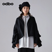 odbo欧迪比欧原创设计感小众，黑色短外套女夏季个性皱褶