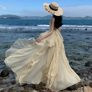 沙滩裙仙女裙长款夏季海边拍照衣服度假超仙森系甜美吊带连衣裙