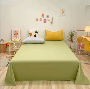 纯色床单单件单人床单学生宿舍素色被单双人一米五两米床纯白深灰