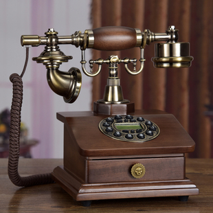 蒂雅菲仿古电话机欧式实木电话复古电话时尚家用古董美式电话座机