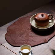 中式布艺重磅真丝香云纱茶垫新中式，禅意干泡席，茶道配件茶台布垫