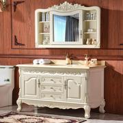 欧式浴室柜组合橡木实木卫，浴柜洗手盆陶瓷，一体盆定制卫生间洗