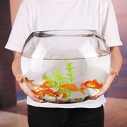 客厅大号透明缸创意，缸玻璃鱼缸桌面，加厚圆形乌龟金鱼水培