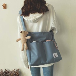 小众帆布包包女大容量单肩斜跨包韩版通勤大学生上课书包休闲布袋