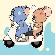 汽车车身保险杆划痕遮挡贴纸卡通，图案猫和老鼠可爱电动车防水车贴