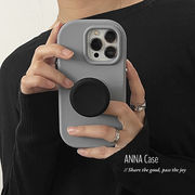 ANNACASE高级雾感灰黑色支架适用iphone14promax苹果15手机壳1112pro硅胶xs/xr全包13Promax防摔保护套软