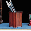 红木创意笔筒 原木雕刻多功能收纳摆件 实木质办公桌商务笔筒
