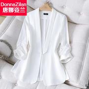 薄款白色休闲西装外套女夏季2024韩版修身气质小个子西服上衣