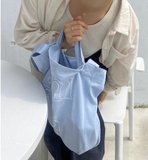 韩国设计师品牌mucuandebony帆布，环保印刷手，提单肩百搭托特大包