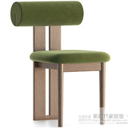 北欧实木椅餐椅家用餐厅奶茶店，时尚简约休闲艺术设计原木扶手椅子