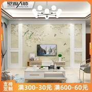 新中式壁纸壁画大气3d影视，墙墙纸客厅卧室，电视背景墙壁纸花鸟墙布