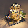 DIY小屋手工拼装木制小屋3D立体模型浪漫爱琴海成人解压玩具外贸