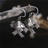 泰国清迈手工银饰925纯银，编织鱼形耳环个性，小众化复古民族风