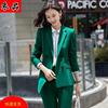 绿色西装外套女韩版职业装气质女神范正装套装时尚网红百搭工作服