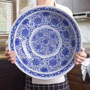 景德镇陶瓷器青花特大碗，18寸超大鱼碗汤碗汤盆和面，碗商用酒店餐具