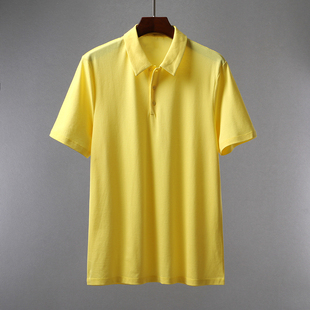31646瑞典小众高端~黄色网眼珠，地棉翻领短袖，polo衫t恤上衣男0.23