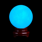 高档2019夜明珠天然夜光石超亮原石，汉白玉夜光球，萤石球水晶球摆件