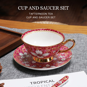 高档骨瓷陶瓷杯碟情侣对杯咖啡杯欧式轻奢下午茶茶具套装礼盒装