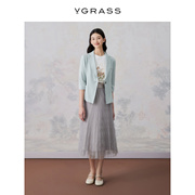 VGRASS软西装系列绿色一粒扣轻薄西装外套女夏季VSW2O2Y890