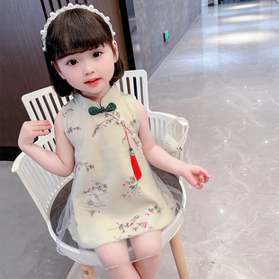 童装汉服女童旗袍夏季2024小童中国风连衣裙，一岁半女宝宝夏装