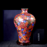 花瓶手瓷景德件陶工花器新中式彩色瓷器O摆镇居家卧室桌面饰