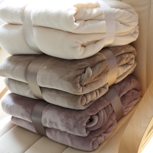 出口法兰绒毛毯床单冬季加厚珊瑚绒毯子空调毯纯色沙发盖毯午睡毯